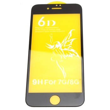 Apple iPhone 8 Folie protectie 6D sticla securizata 9H full cover full glue acoperire completa neagra Apple iPhone 8 Folie protectie 6D sticla securizata 9H full cover full glue acoperire completa neagra
