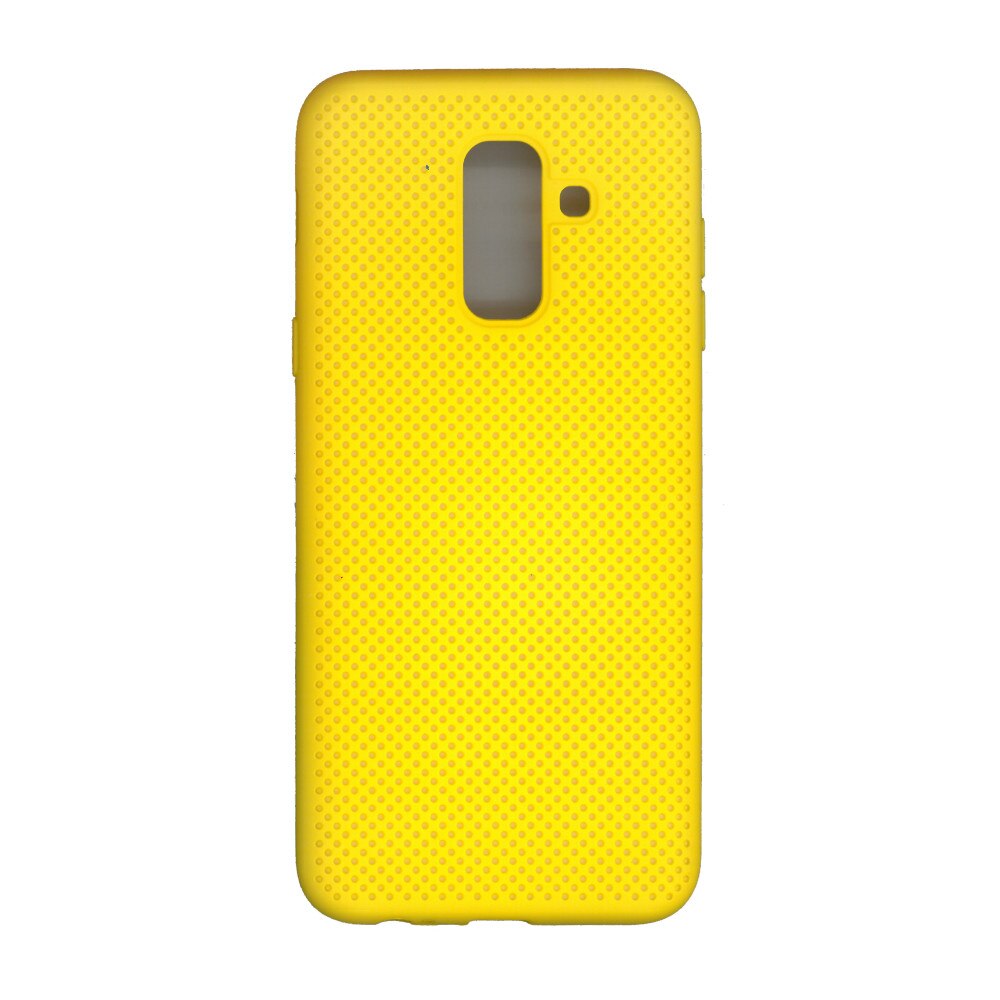 Husa din silicon cu perforatii, Eurocell, pentru Samsung Galaxy A6 Plus 2018, galben