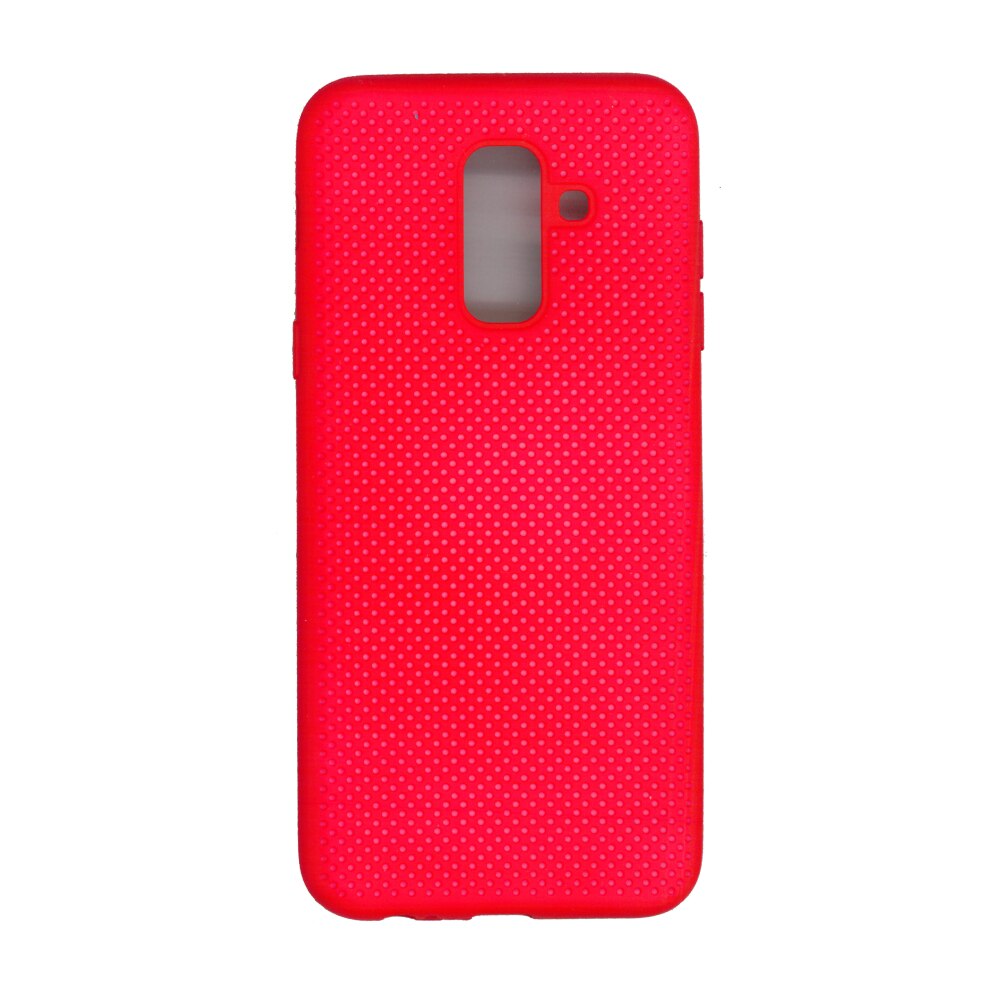 Husa din silicon cu perforatii, Eurocell, pentru Samsung Galaxy A6 Plus 2018, rosu