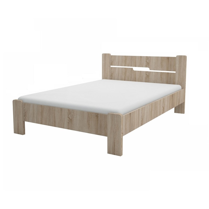 Oliver sonoma tölgy ágykeret ágyráccsal (matrac nélkül)160×200 cm