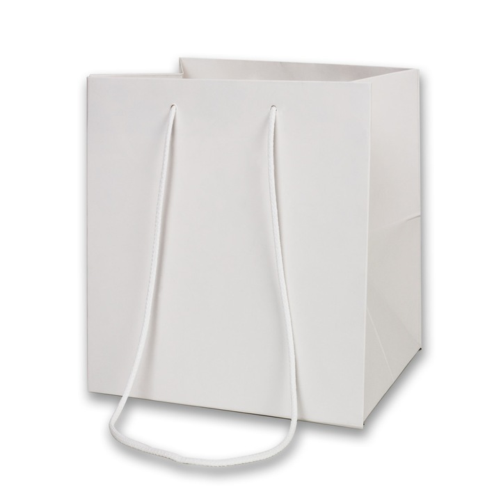 Pachet 10 bucati Pungi pentru flori, Ambalaje Flori, Alb, 16X17(H)x15 cm