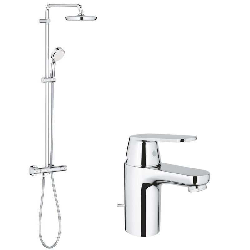 Coloana dus Grohe Tempesta 210 + baterie lavoar Eurosmart Cosmo S