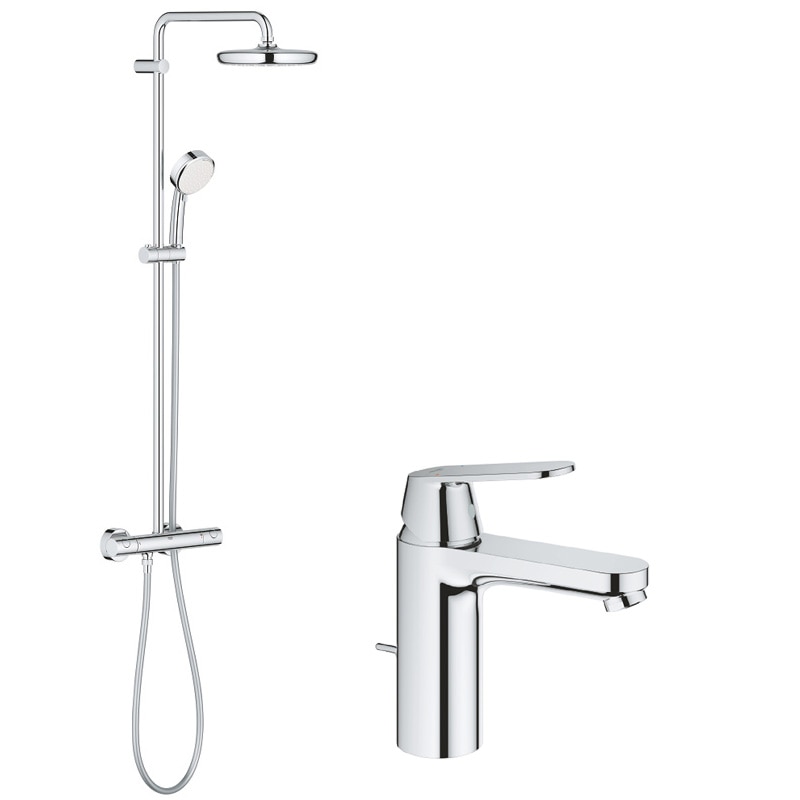 Coloana dus Grohe Tempesta 210 + baterie lavoar Eurosmart Cosmo M