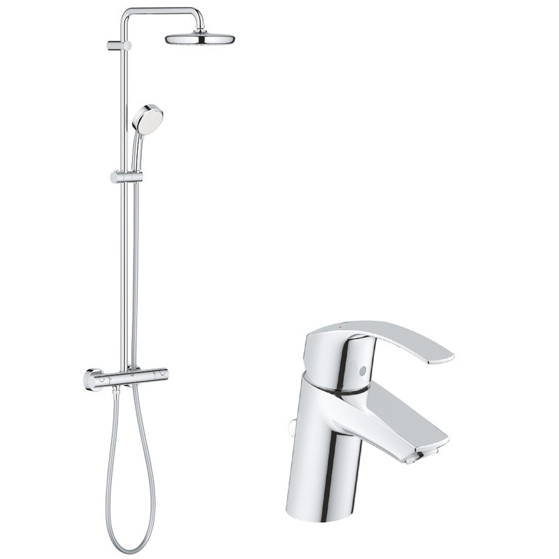Coloana dus Grohe Tempesta 210 + baterie lavoar Eurosmart S