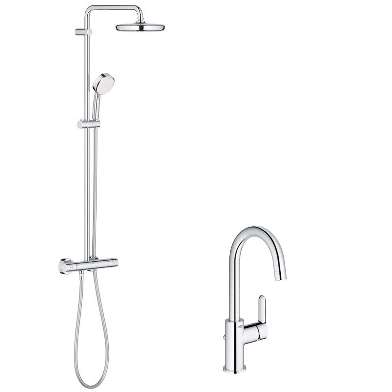 Pachet Coloana dus Grohe Tempesta 210 + baterie lavoar Bauedge L