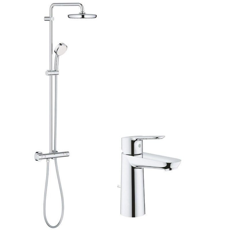 Pachet Coloana dus Grohe Tempesta 210 + baterie lavoar Bauedge M