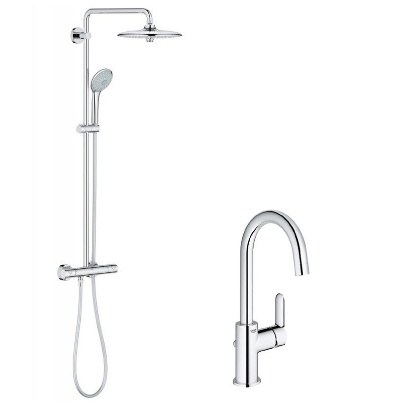 Pachet Coloana dus Grohe Euphoria 260 + baterie lavoar Bauedge L