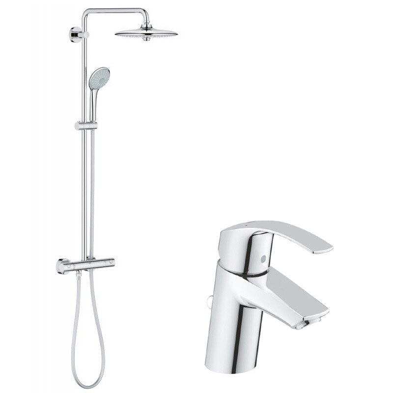 Coloana dus Grohe Euphoria 260 + baterie lavoar Eurosmart S