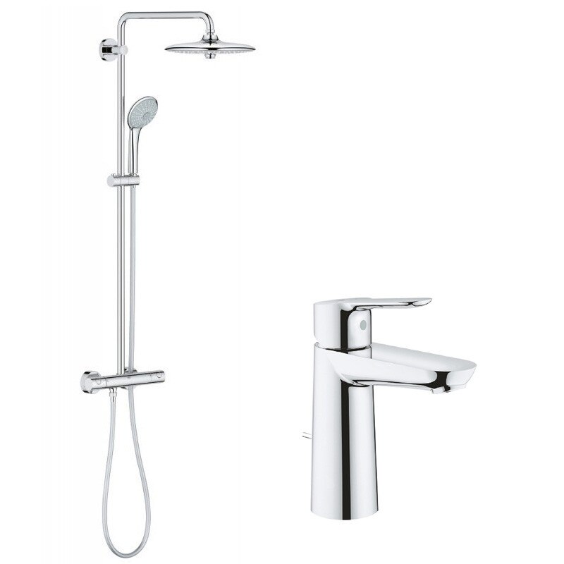 Pachet Coloana dus Grohe Euphoria 260 + baterie lavoar Bauedge M