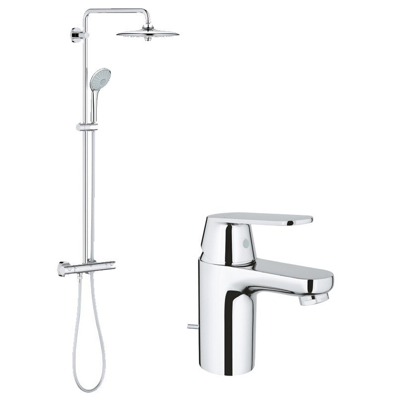 Pachet Coloana dus Grohe Euphoria 260 + baterie lavoar Eurosmart Cosmo S