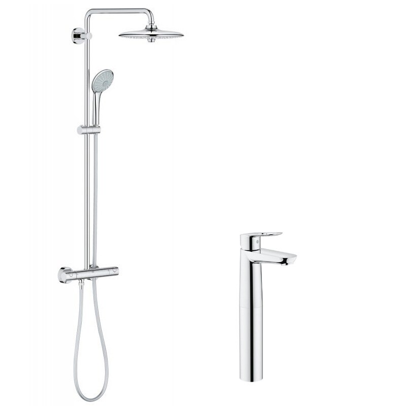 Pachet promo Coloana dus Grohe Euphoria 260 + baterie lavoar Bauloop XL blat