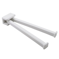 Suport baie pentru prosoape Haceka, 2 brate mobile, 40x10x6 cm, plastic, Alb