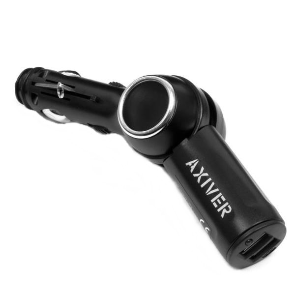 Splitter bricheta auto 12V, 2x iesiri USB 2A, 1x alimentare bricheta ROXA