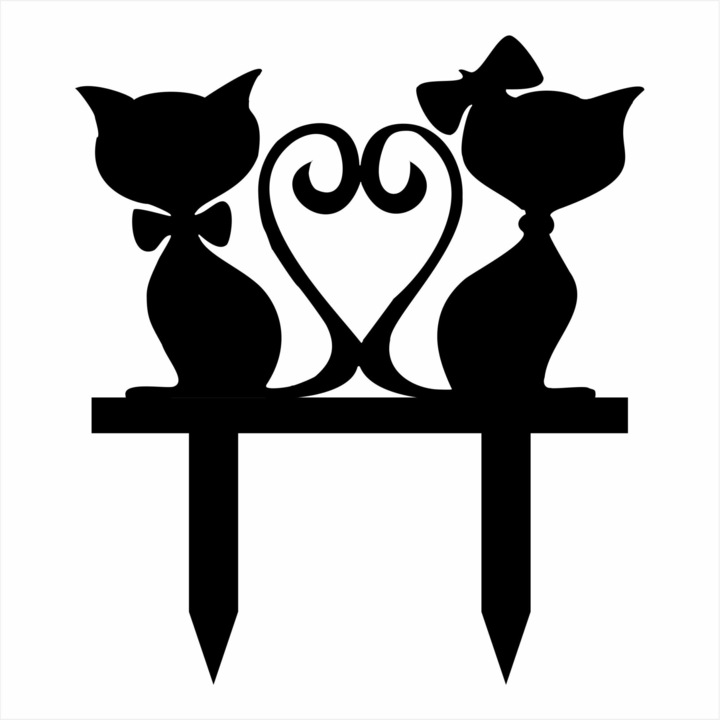 Topper tort model pisicute, 20x23cm, plexiglas