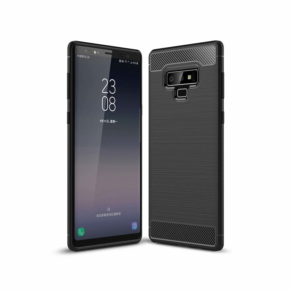 Carcasa Samsung Galaxy Note 9, Aspect Brushed, Culoare Negru, Silicon, Protectie Spate