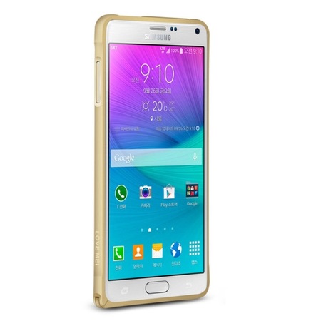 Monarchy hug Ampere Husa/bumper pentru Samsung Galaxy Note4/N910, cu protectie din aluminiu,  auriu - eMAG.ro