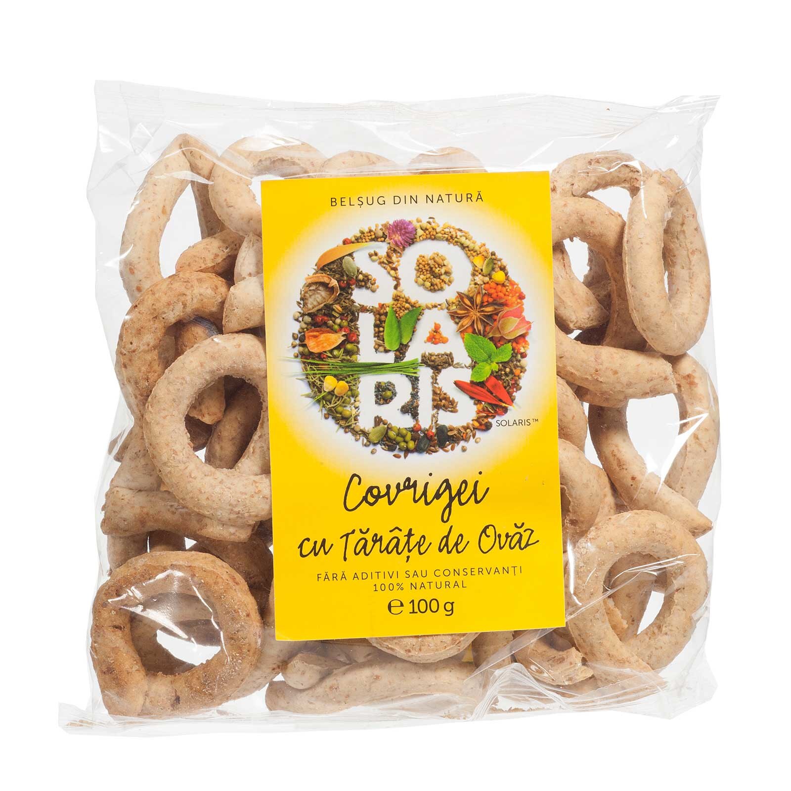 Covrigei Faina Integrala si Tarate Ovaz, Solaris, 100 g