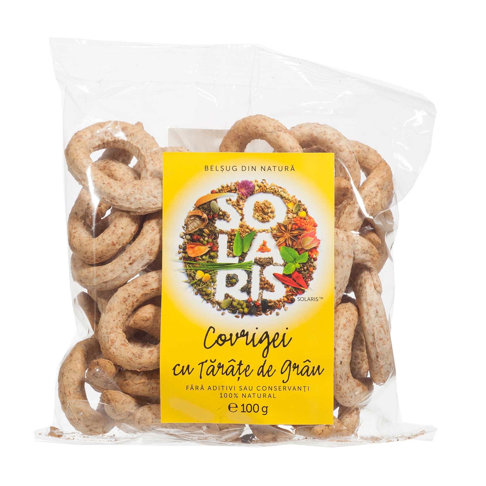 Covrigei Faina Integrala si Tarate Grau, Solaris, 100 g