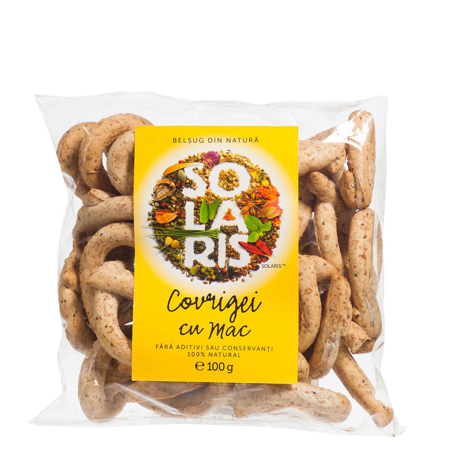 Covrigei Faina Integrala si Mac, Solaris, 100 g