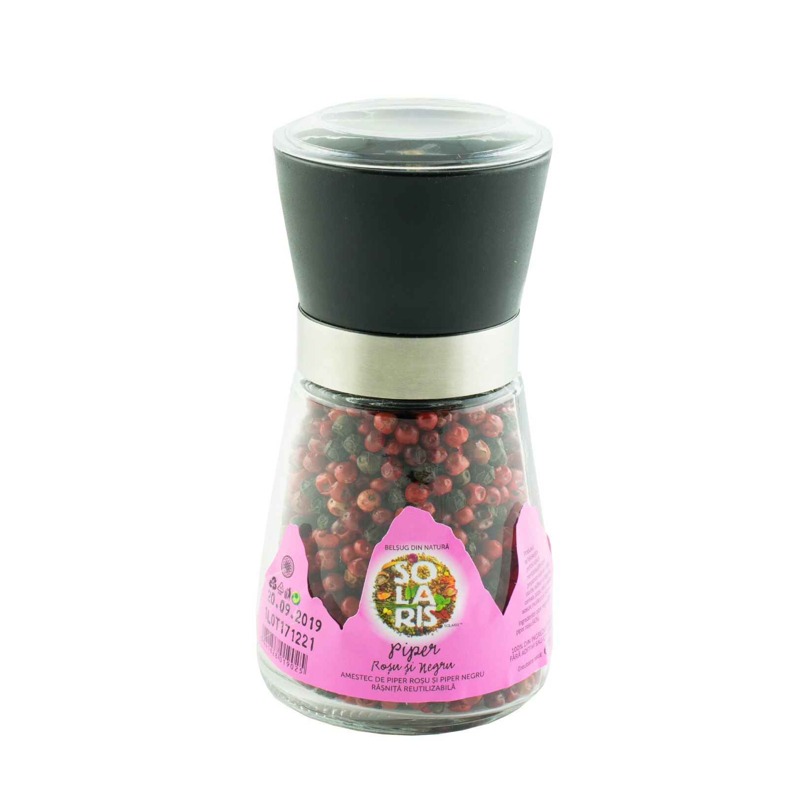 Rasnita Reutilizabila - Mix Piper Rosu si Negru, Solaris, 70 g