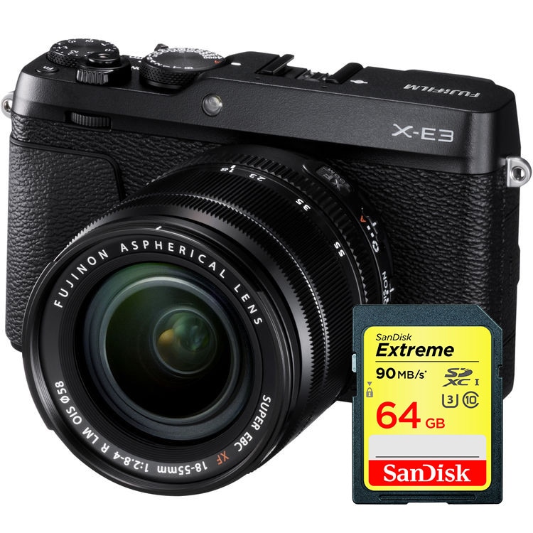 Camera foto mirrorless Fujifilm X-E3 body Black+ obiectiv XF18-55+