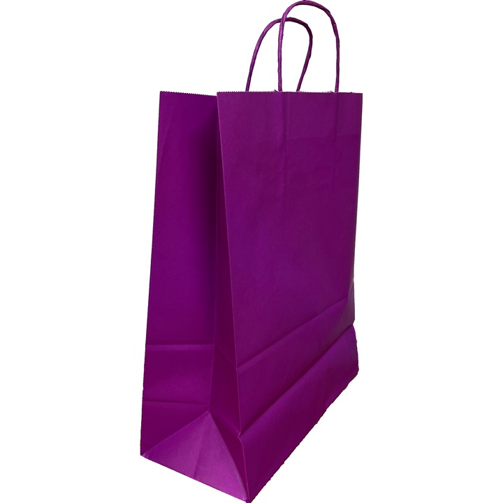 Punga cadou hartie 25 x 11 x 31, violet, set 10 bucati