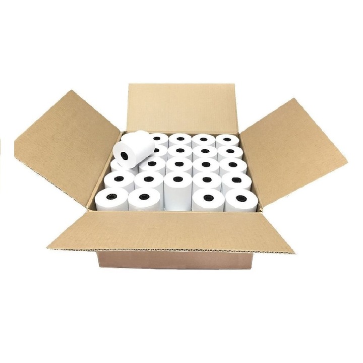 Set Role Termice Casa de Marcat 80mm x 40m, 110 Buc/Bax, 48 g/m² Hartie Termica, Set Role Casa de Marcat si Aparate Fiscale