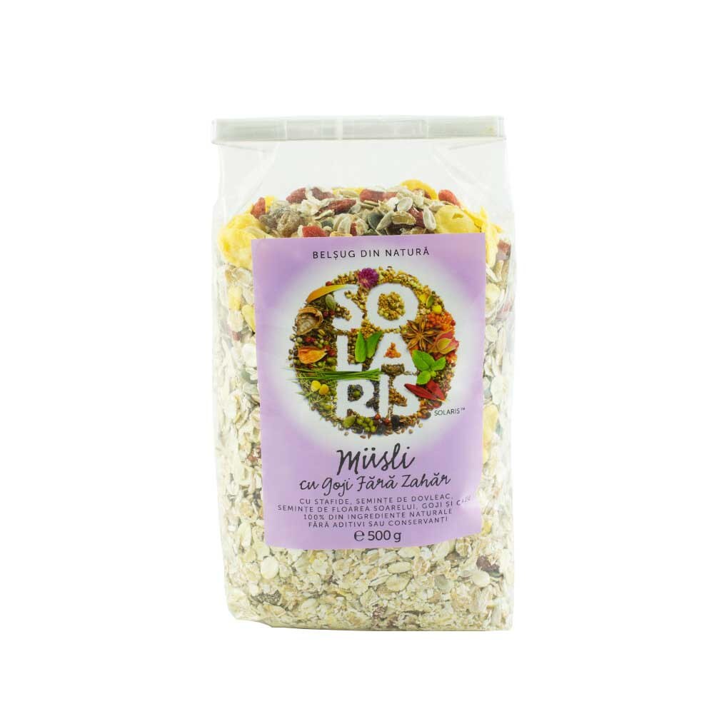 Musli cu Goji Fara Zahar, Solaris, 500 g