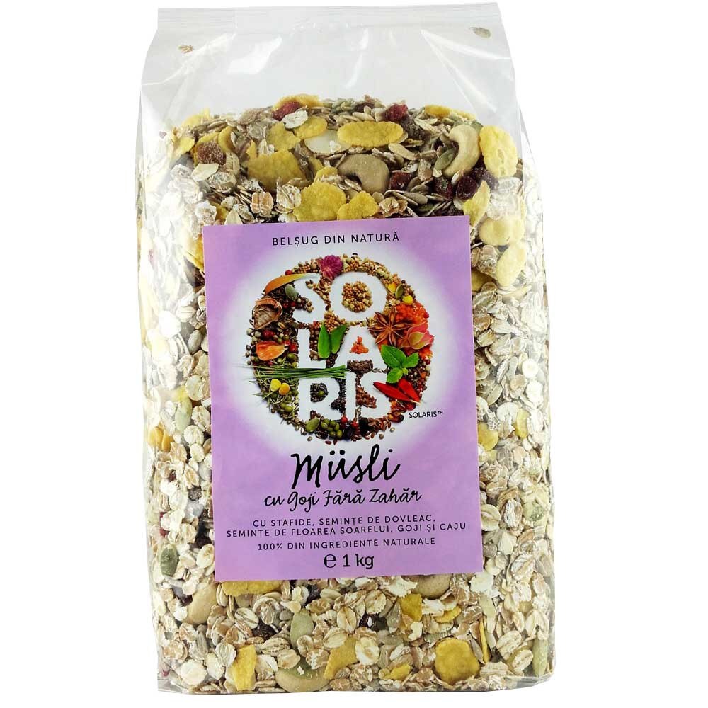 Musli cu Goji Fara Zahar, Solaris, 1 kg