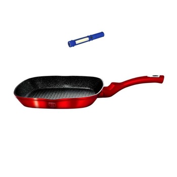 Tigaie tip grill , aluminiu forjat cu 3 straturi marmura, Berlinger Haus, 28 cm si lanterna Tigaie tip grill , aluminiu forjat cu 3 straturi marmura, Berlinger Haus, 28 cm si lanterna