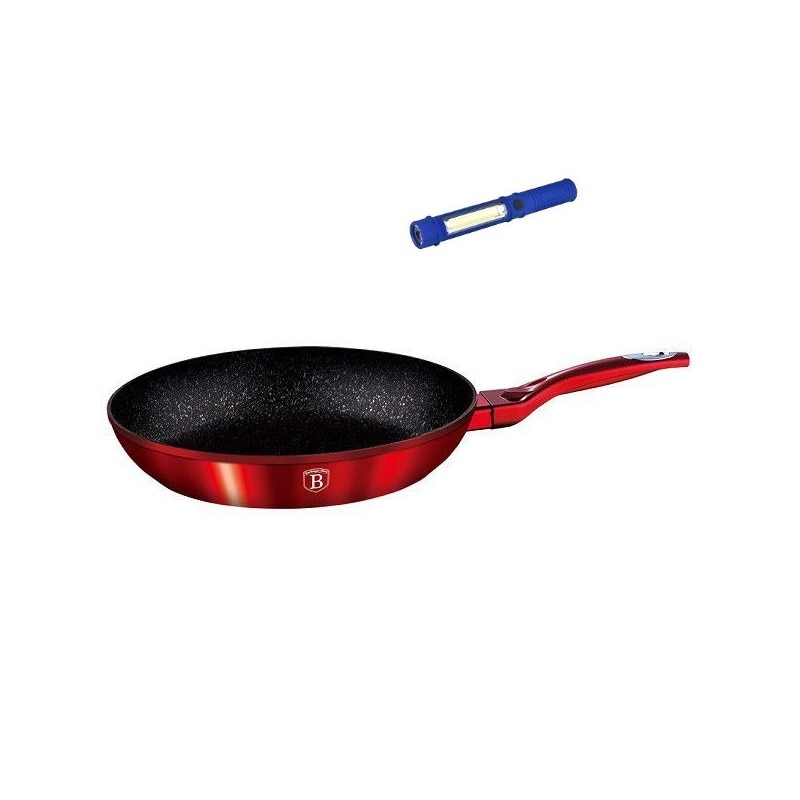 Tigaie aluminiu forjat, 3 straturi de marmura Berlinger Haus 24 cm si lanterna