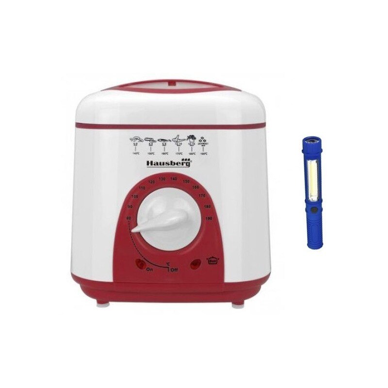 Friteuza , 950W, dimensiuni 220x210x190, rosu si lanterna