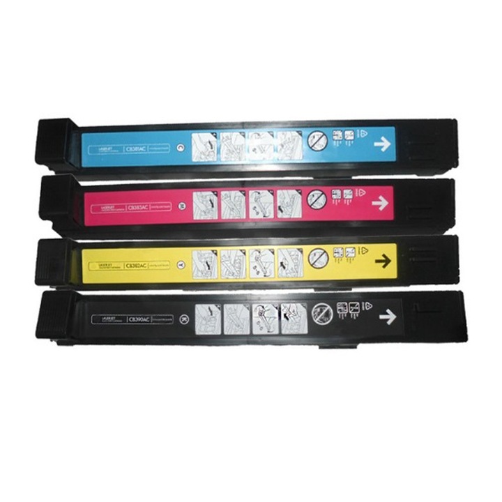 CB380A Set de 4 Cartuse compatibile cu HP CB380A, CB381A, CB382A, CB383A, BK/C/M/Y, pentru imprimante HP Color Laserjet CP 6015, CP 6015DE, CP 6015DN, CP 6015N, CP 6015XH, CM 6030F MFP, CM 6030 MFP, CM 6040, CM 6040F MFP, CM 6040 MFP