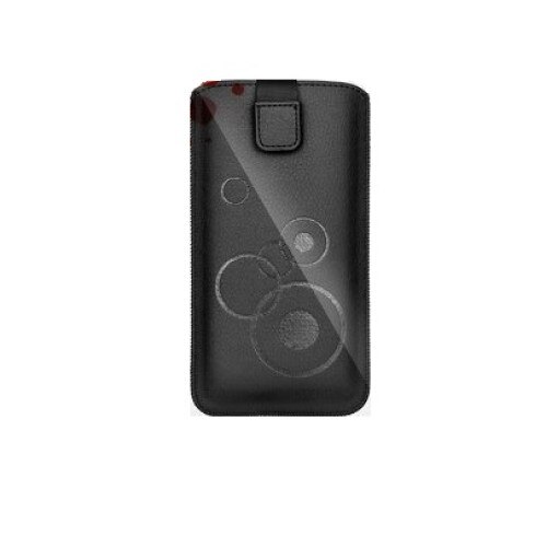 Husa protectie DEKO pentru iPhone 6/6S, iPhone 7, inchidere velcro, piele eco, Negru