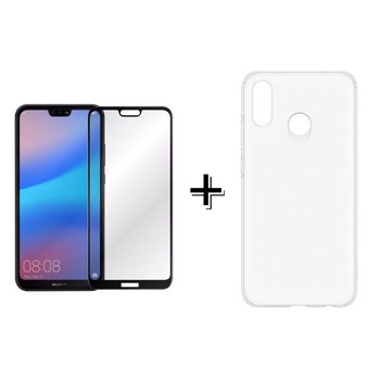 Pachet Folie Sticla Full Glue Negru + Husa silicon transparenta Huawei P20 PRO Pachet Folie Sticla Full Glue Negru + Husa silicon transparenta Huawei P20 PRO