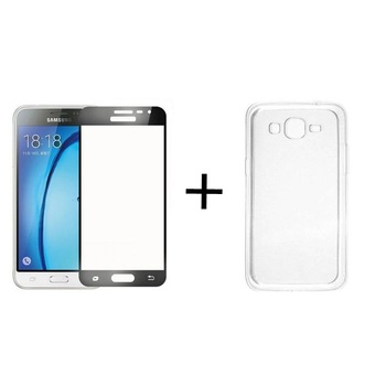 Pachet Folie Sticla 3D Negru + Husa silicon transparenta Samsung Galaxy J3 2016 Pachet Folie Sticla 3D Negru + Husa silicon transparenta Samsung Galaxy J3 2016