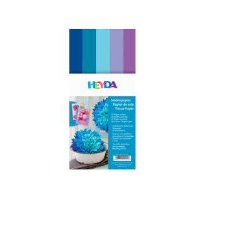 Set hartie matase Heyda-5 coli-50x70 cm-albastru asortat