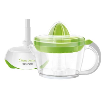 Storcator de citrice Sencor SCJ 1051GR, 40 W, doua conuri, functie reverse, Alb/Verde Storcator de citrice Sencor SCJ 1051GR, 40 W, doua conuri, functie reverse, Alb/Verde