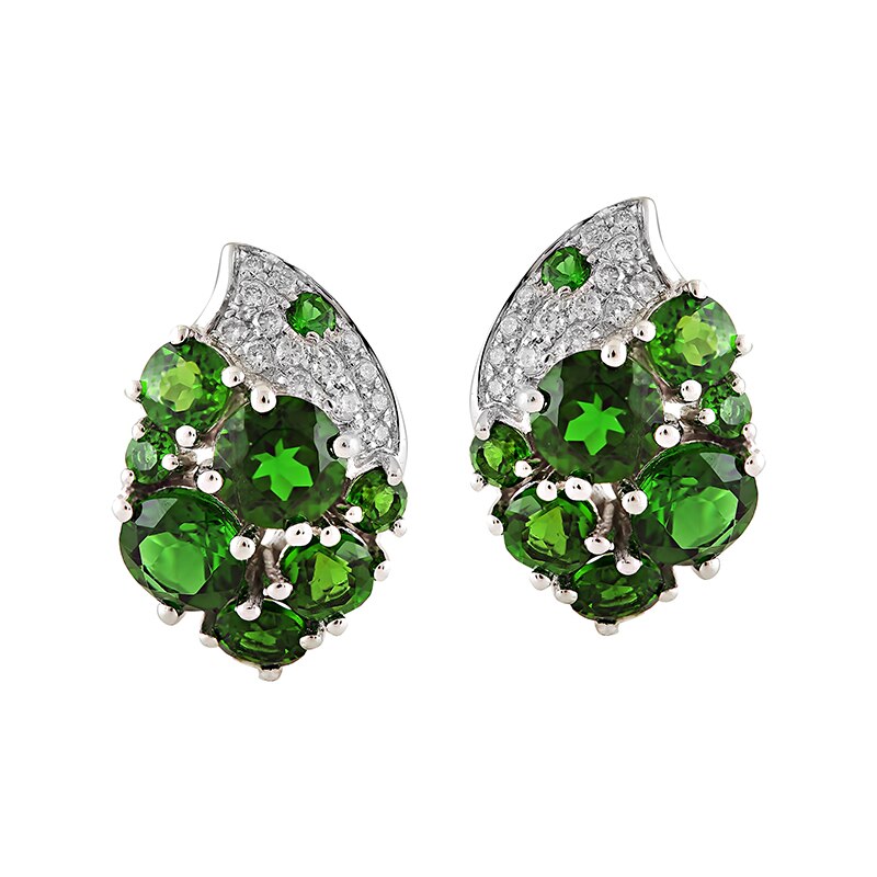 Cercei Deruvo Aur 18k Diamante, Diopside E30539R-W