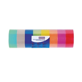 Set 8 benzi adezive transparent color Donau-18mm x18 m Set 8 benzi adezive transparent color Donau-18mm x18 m