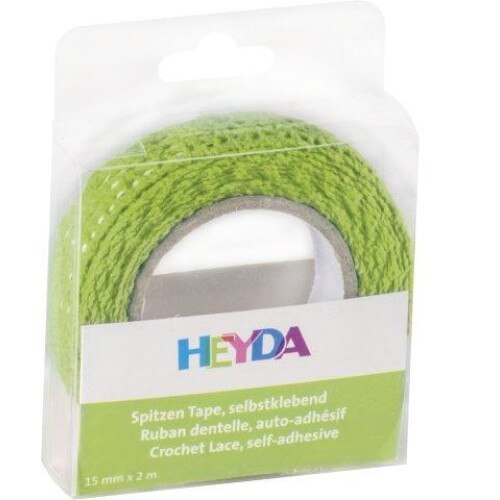 Banda autoadeziva decorativa din bumbac Heyda-15mm x 2 m-Vernil