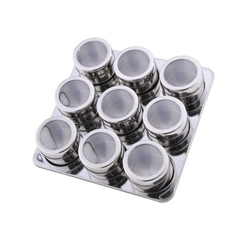 Set depozitare condimente magnetice, inox, 10 piese, Rainstahl RS/SR 8700 09 Set depozitare condimente magnetice, inox, 10 piese, Rainstahl RS/SR 8700 09