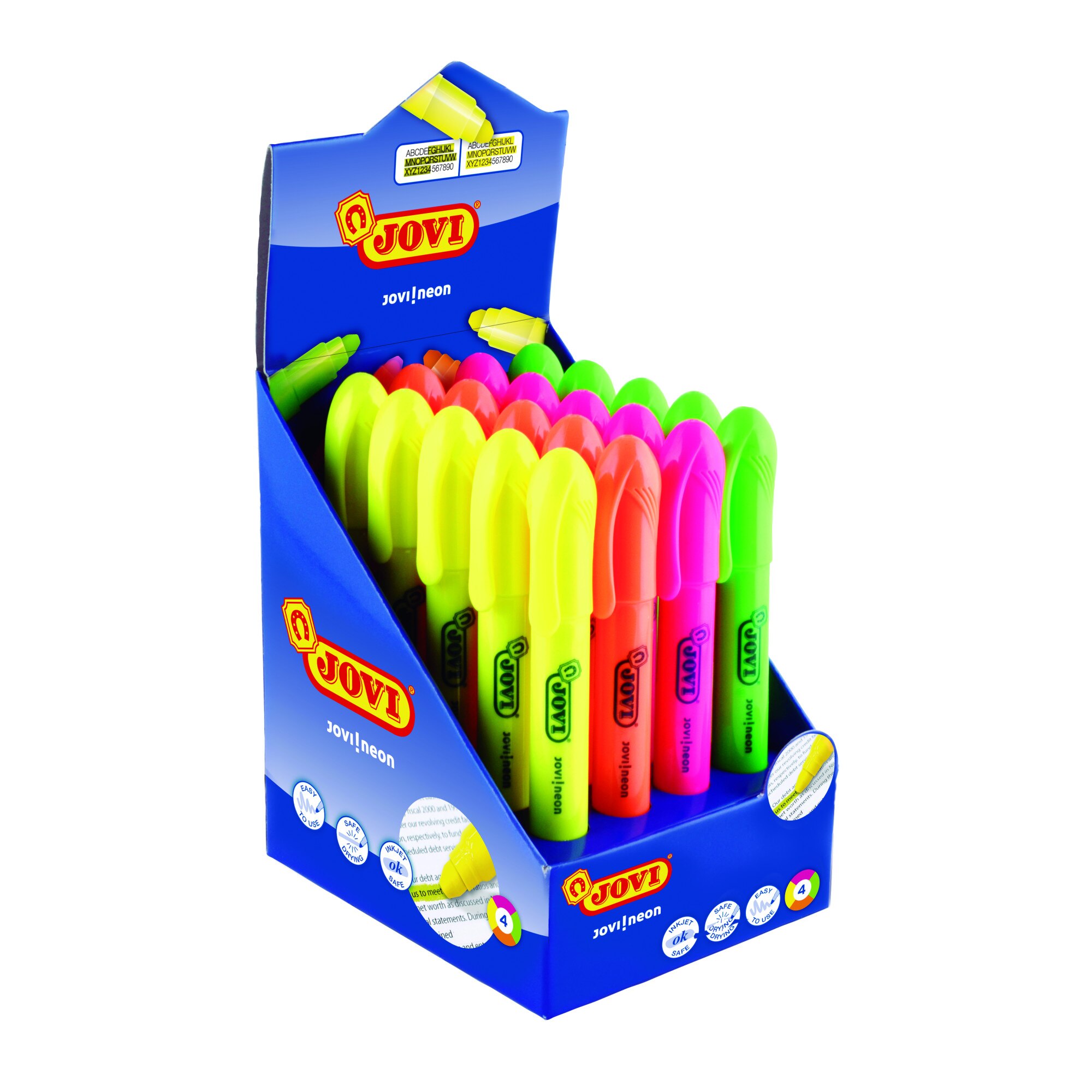 Evidentiatoare gel 4 culori 20 bucati/display Jovi