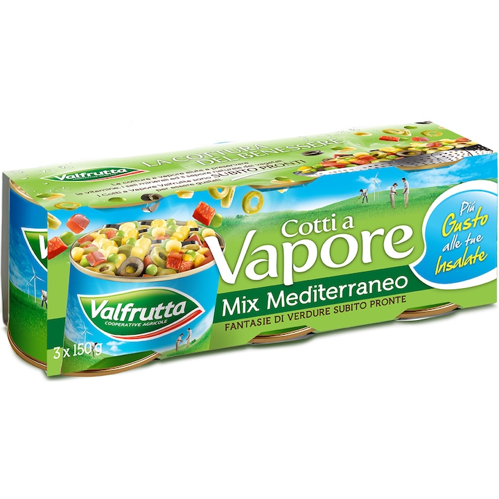 Mix mediteranean pre-gatit la abur 3x150g Valfrutta
