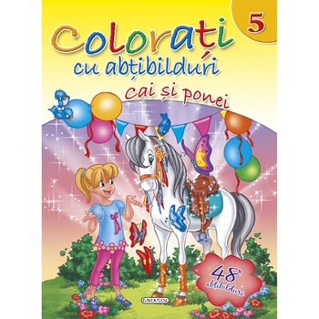 Colorati cu abtibilduri 5 - Cai si ponei Colorati cu abtibilduri 5 - Cai si ponei