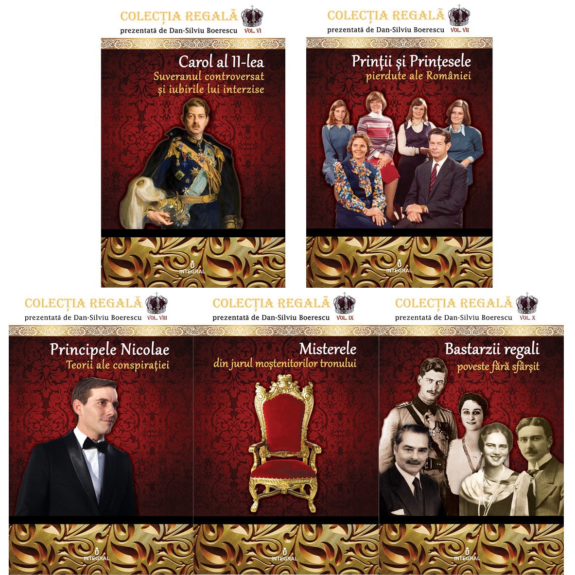 Set 5 carti Colectia Regala, volumele VI-X - prezentate de Dan Silviu Boerescu