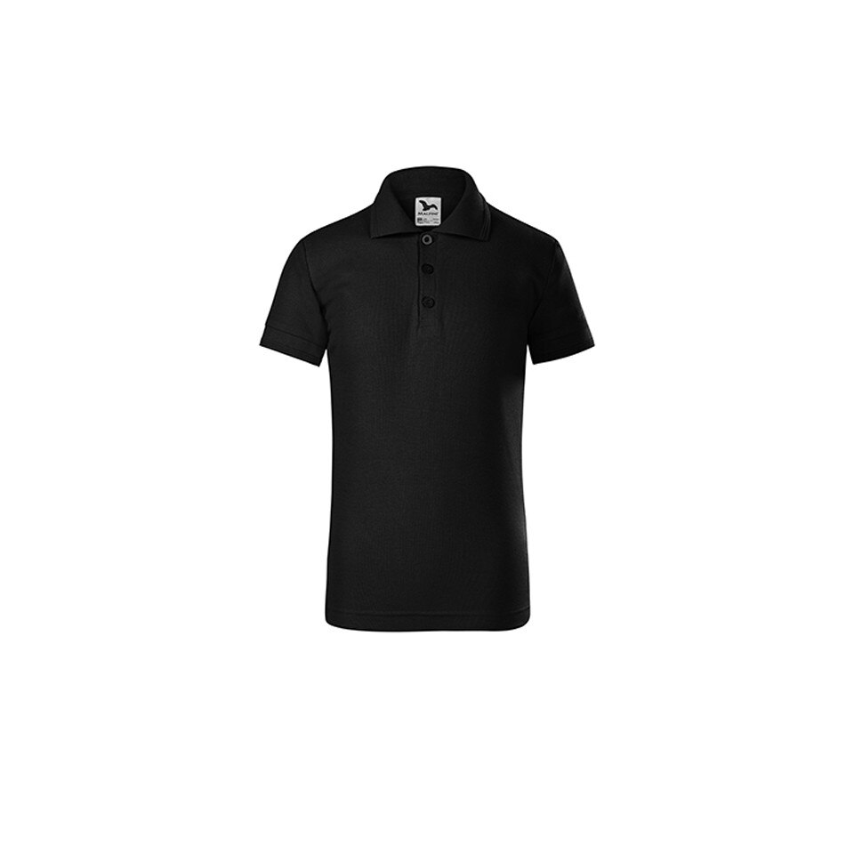 Tricou pique polo copii, Negru