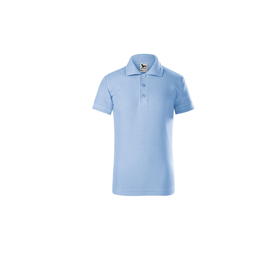 Tricou pique polo copii, Albastru deschis