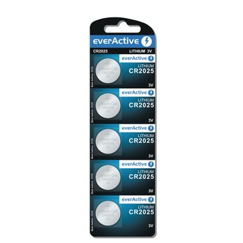 Baterii lithium CR2025 everActive 5 buc la blister 3v Baterii lithium CR2025 everActive 5 buc la blister 3v