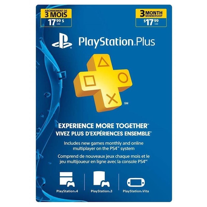 Card Sony Playstation Psn Plus 3 Month Us/Ca Ps4 - eMAG.ro